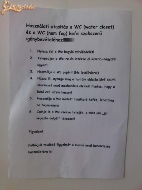 használati utasítás