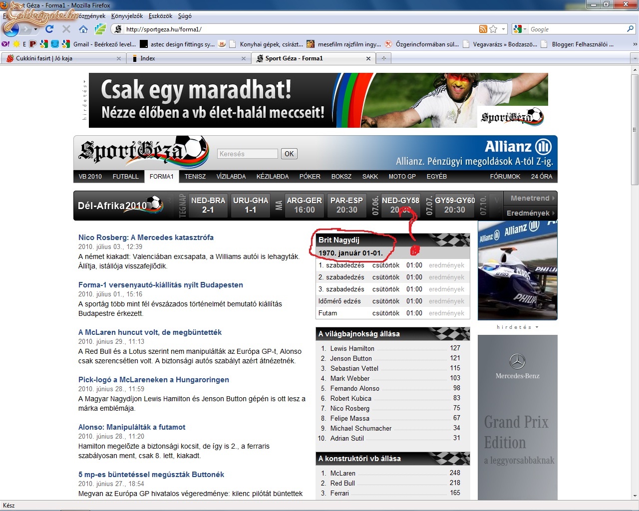 Naprakész sporthírek...