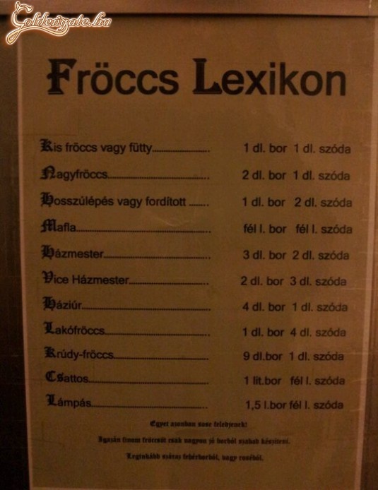 fröccs lexikon