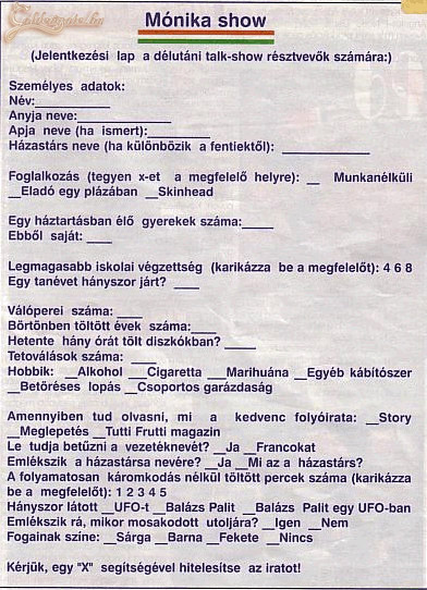 Jelentkezés a Mónika Show-ba
