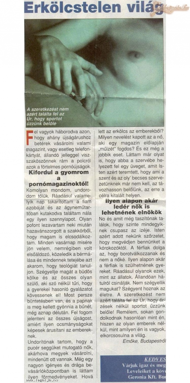 Kérem szépen, ez erkölcstelen!