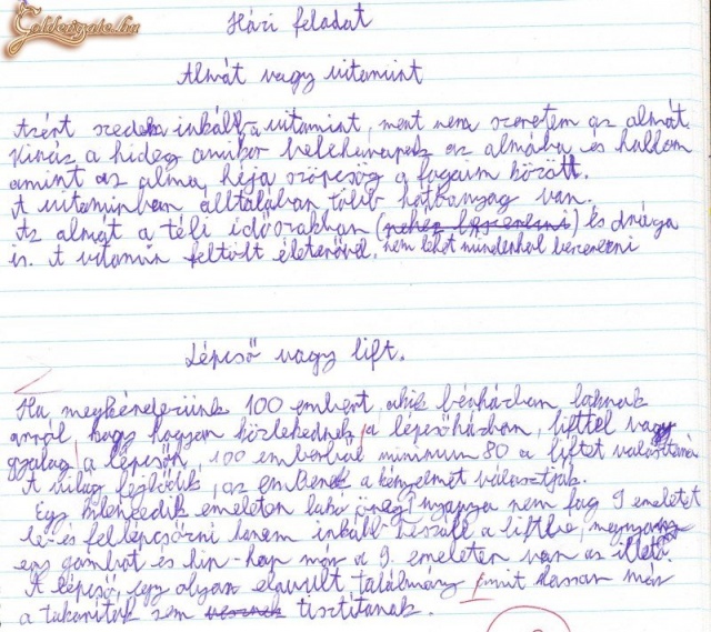 Fogalmazás: miért jó a lift?