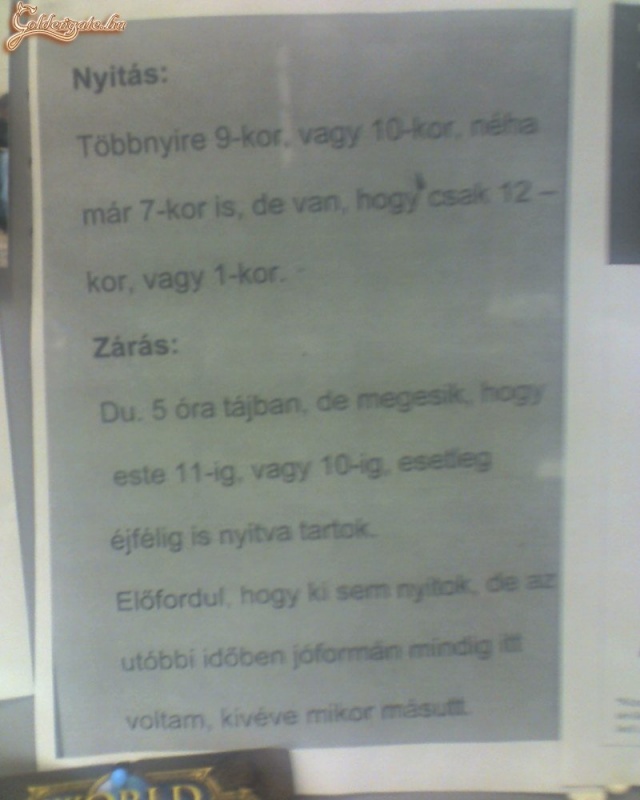 Stabil nyitvatartás