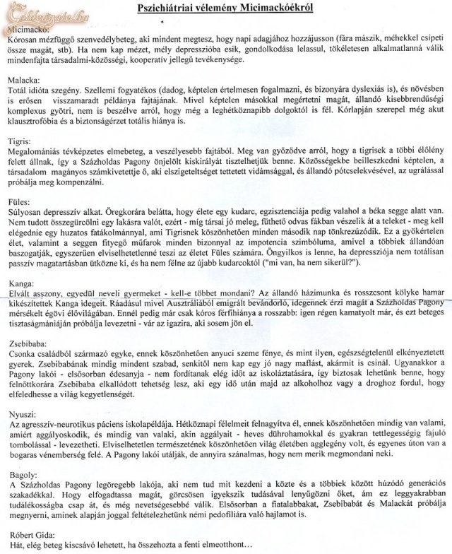 Egy kis pszcihiátria: micimackó