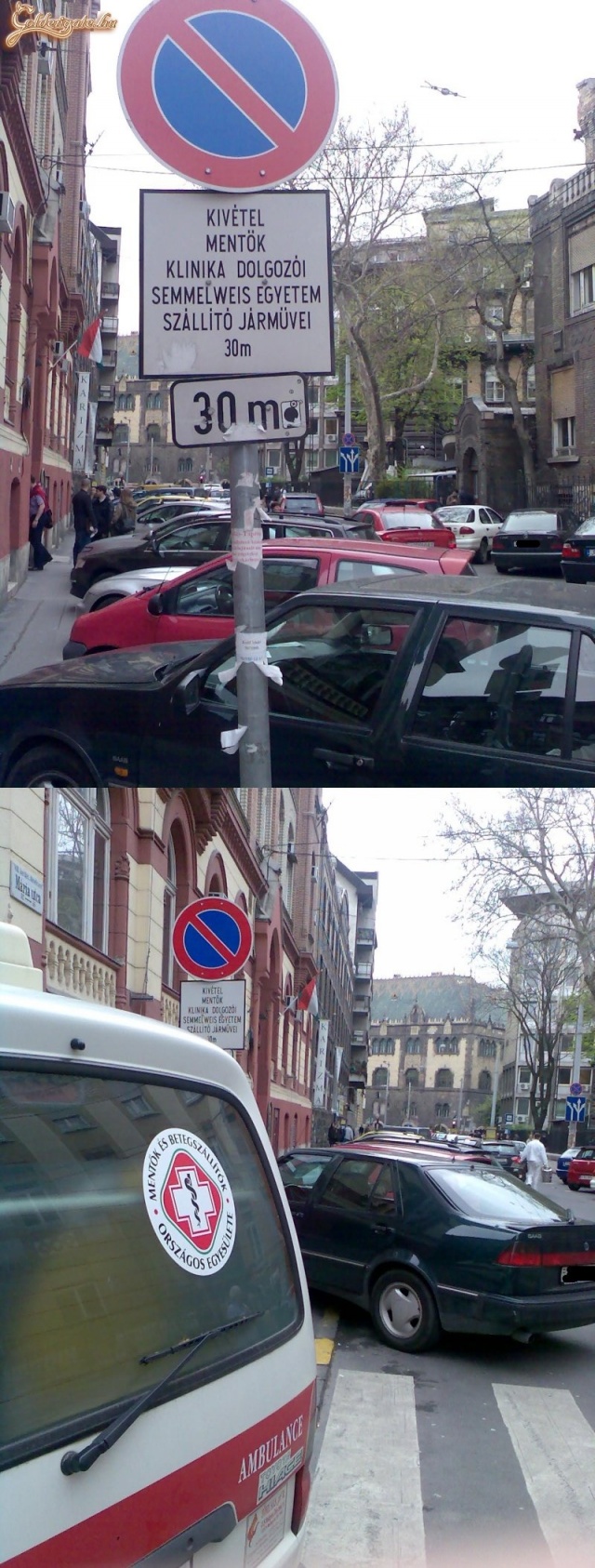 Pont a mentő nem fér be...