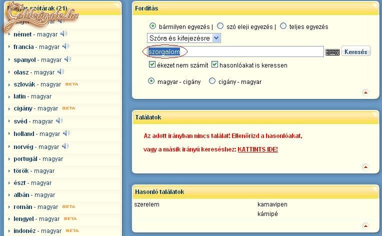 Ez egy hiányos szótár...