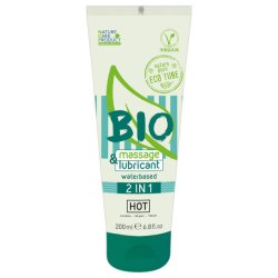 HOT Bio 2IN1 - vízbázisú síkosító- és masszázsgél (200ml)