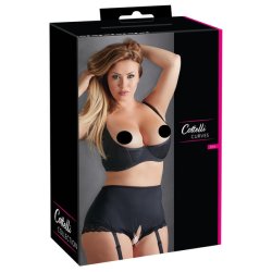 Cottelli Plus Size - merevített mellemelő (fekete)