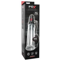 PDX Elite - 2in1 - péniszpumpa és maszturbátor egyben (átlátszó)