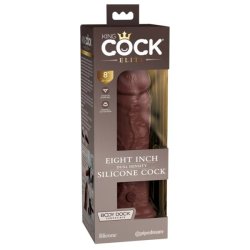 King Cock Elite 8 - tapadótalpas, élethű dildó (20cm) - barna