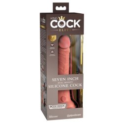 King Cock Elite 7- tapadótalpas, élethű dildó (18cm) - natúr