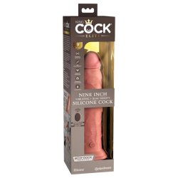 King Cock Elite 9 - tapadókorongos vibrátor 23cm - natúr