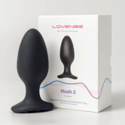 LOVENSE Hush 2 L - akkus kis anál vibrátor (57mm) - fekete