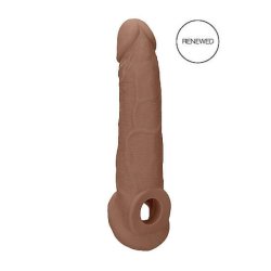 RealRock Penis Sleeve 9 - péniszköpeny (21,5cm) - sötét natúr