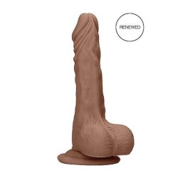 RealRock Dong 8 - élethű, herés dildó (20cm) - sötét natúr