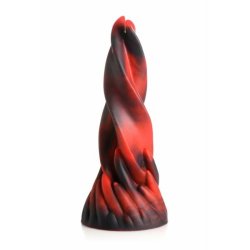 Creature Cocks Hell Kiss - csavart szilikon dildó - 19cm (piros)