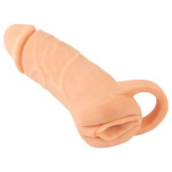Nature Skin - péniszköpeny és műpunci - 18 cm maszturbátor (testszínű) Nature Skin - péniszköpeny és műpunci - 18 cm maszturbátor (testszínű)