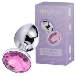 Desirel Pink Jewel L - anál plug (ezüst-pink)