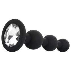 EasyToys - gyöngyös anál plug (fekete)