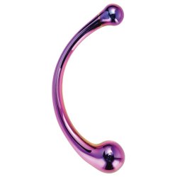 Dreamtoys - G-pont masszírozó üveg dildó (lila)