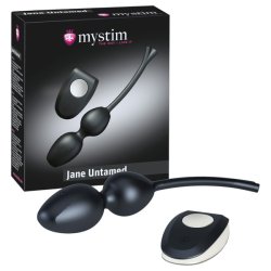 mystim Jane Untamed - vibrációs gésagolyó duó (fekete)