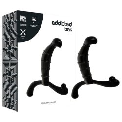 Addicted Toys - prosztata masszírozó és gátizgató dildó (fekete, 11,3 cm)